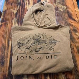 Join or Die Hooded Sweatshirt. Size XL.